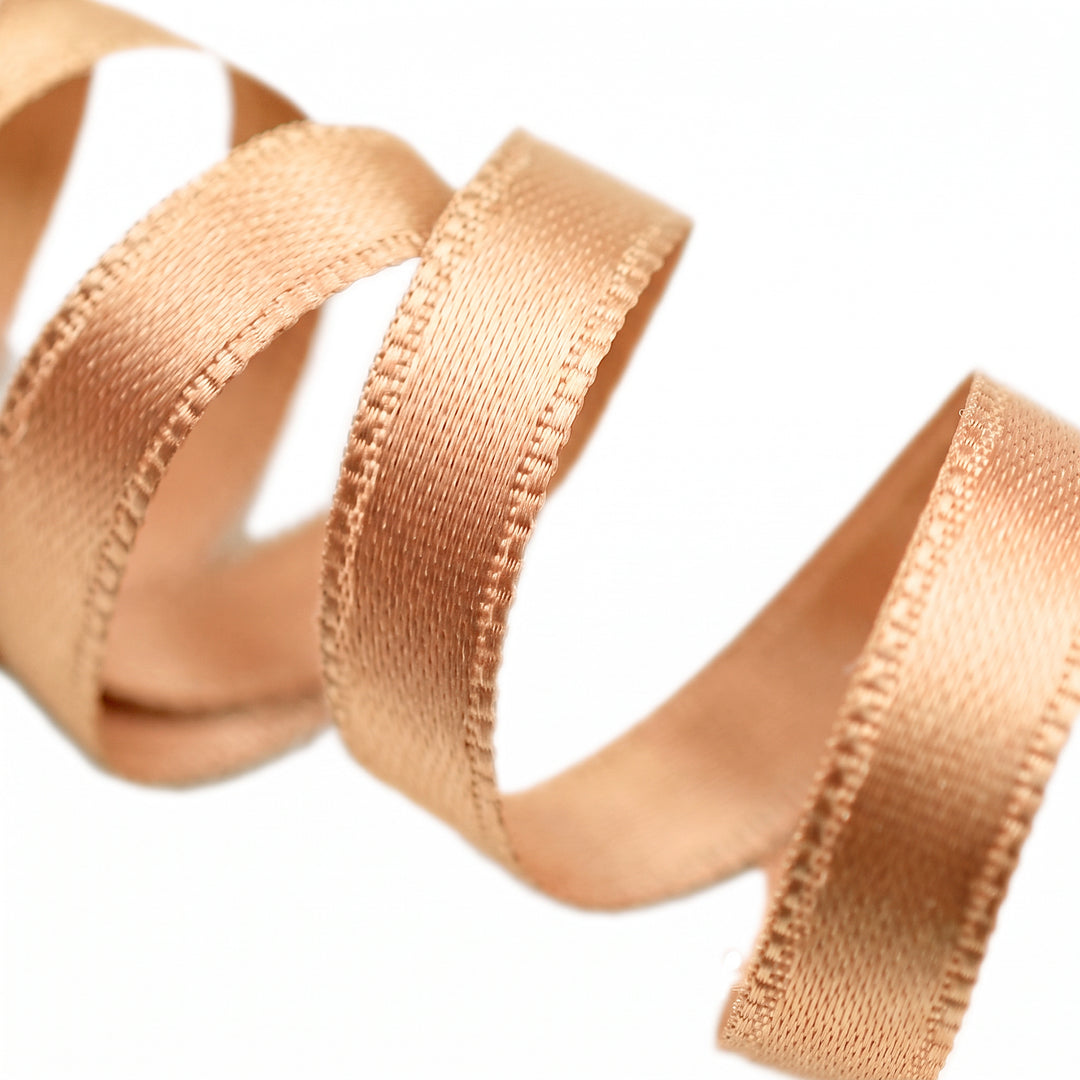 DOUBLE-SIDED SATIN RIBBON - PALE GOLD