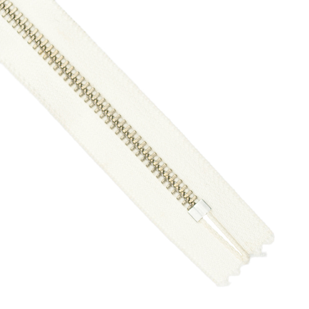 YKK METAL CLOSED-END ZIP NO.5 NICKEL DONUT-DROP COL 841 IVORY