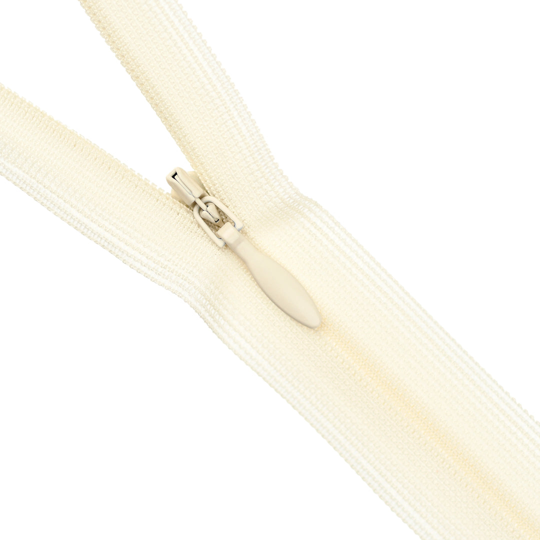 YKK INVISIBLE MESH ZIP COL 801 CREAM