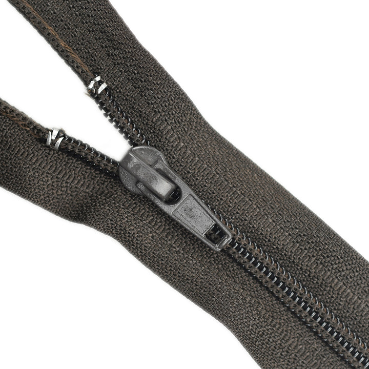 NYLON NO.5 OPEN-END TWO-WAY ZIP COL DARK BROWN