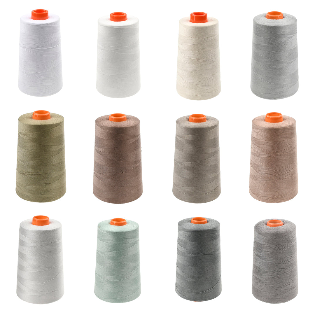 ALL-PURPOSE THREAD PACK 12 x 5000M CONES NEUTRALS