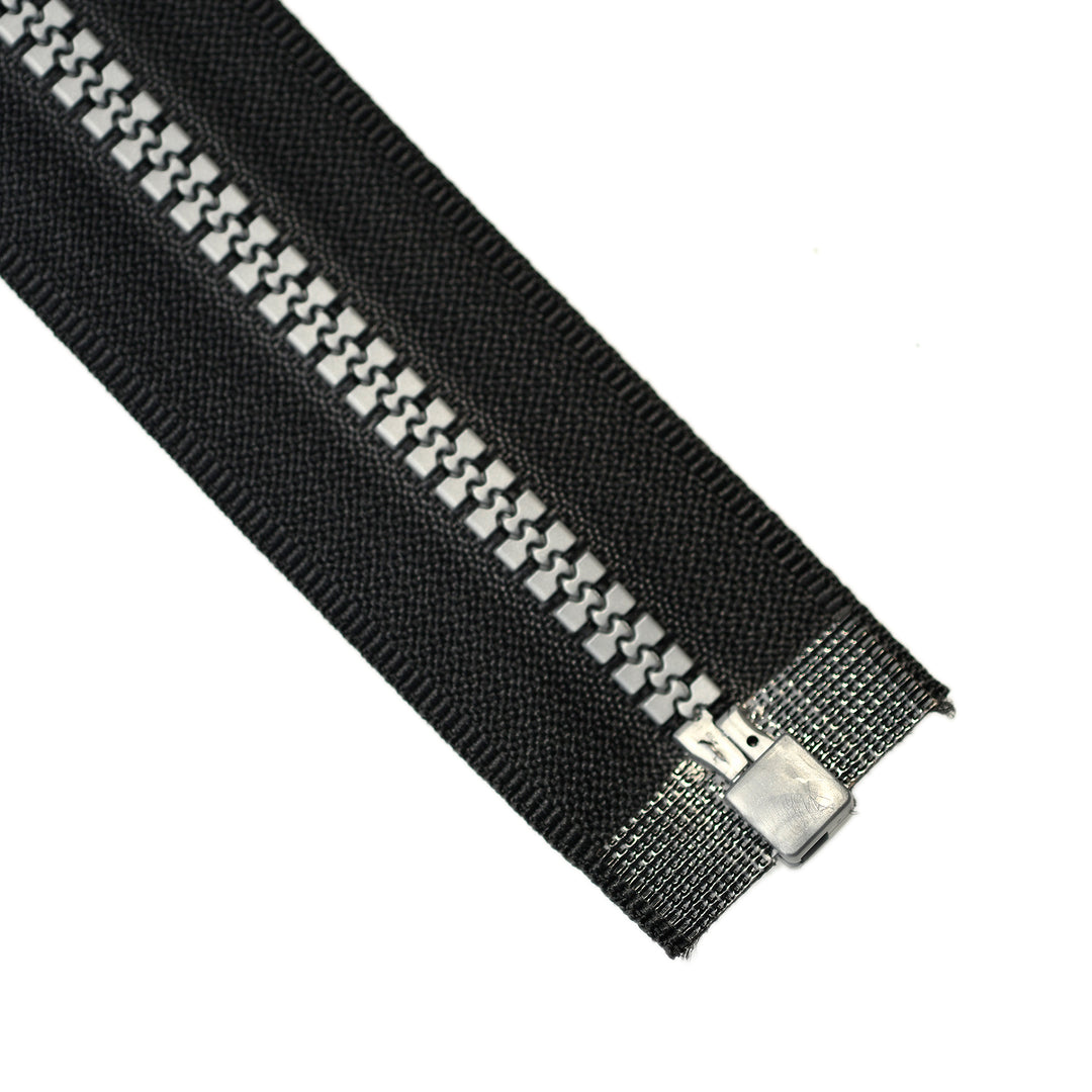 CHUNKY OPEN-END ZIP NO.5 WITH SILVER ELEMENTS COL BLACK