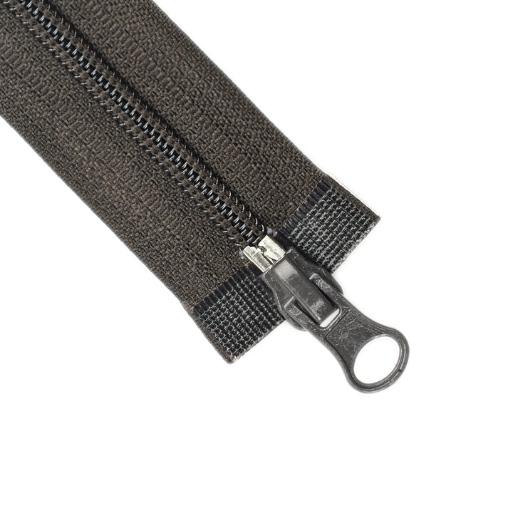 NYLON NO.5 OPEN-END TWO-WAY ZIP COL DARK BROWN