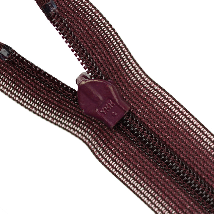 YKK INVISIBLE MESH ZIP COL 864 DARK WINE
