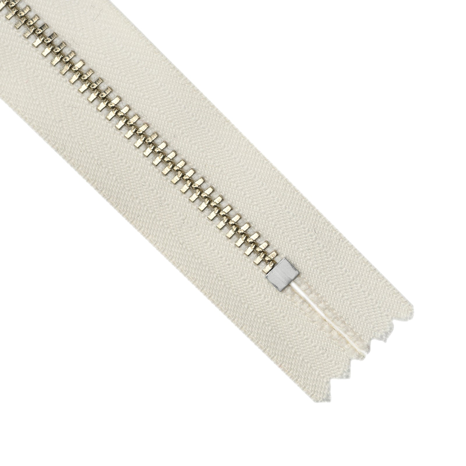 YKK metal zipper on white background
