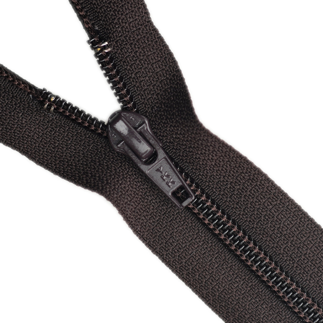 YKK NYLON CLOSED-END ZIP NO.5 COL 917 DARK BROWN