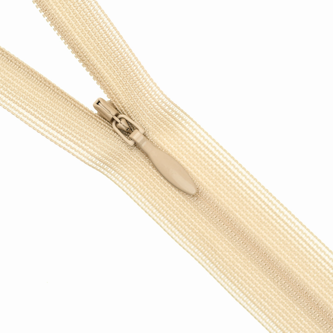 YKK INVISIBLE MESH ZIP COL 371 COOL BEIGE
