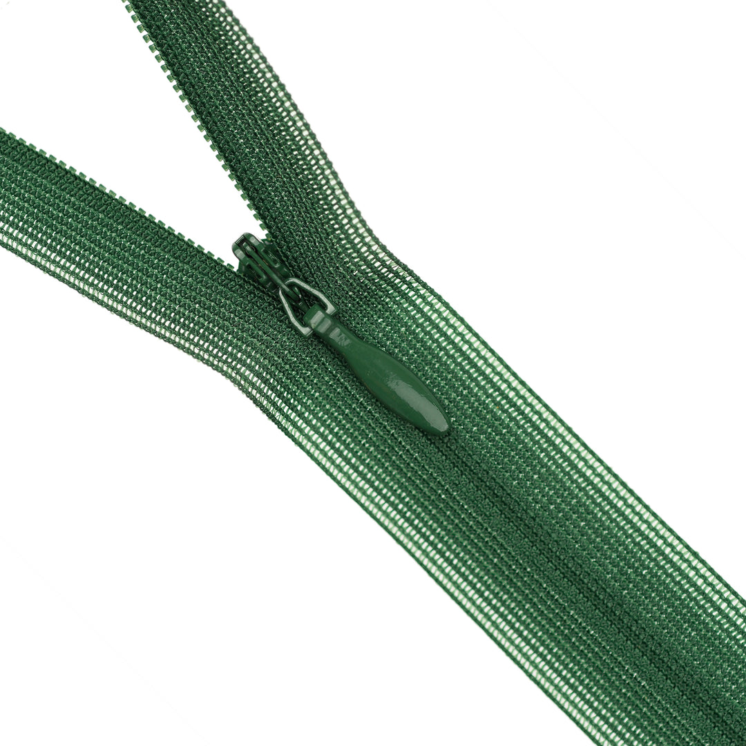 YKK INVISIBLE MESH ZIP COL 880 RACING GREEN