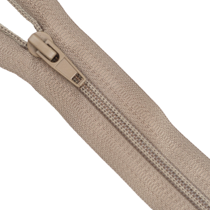 NYLON NO.5 OPEN-END TWO-WAY ZIP COL LATTE