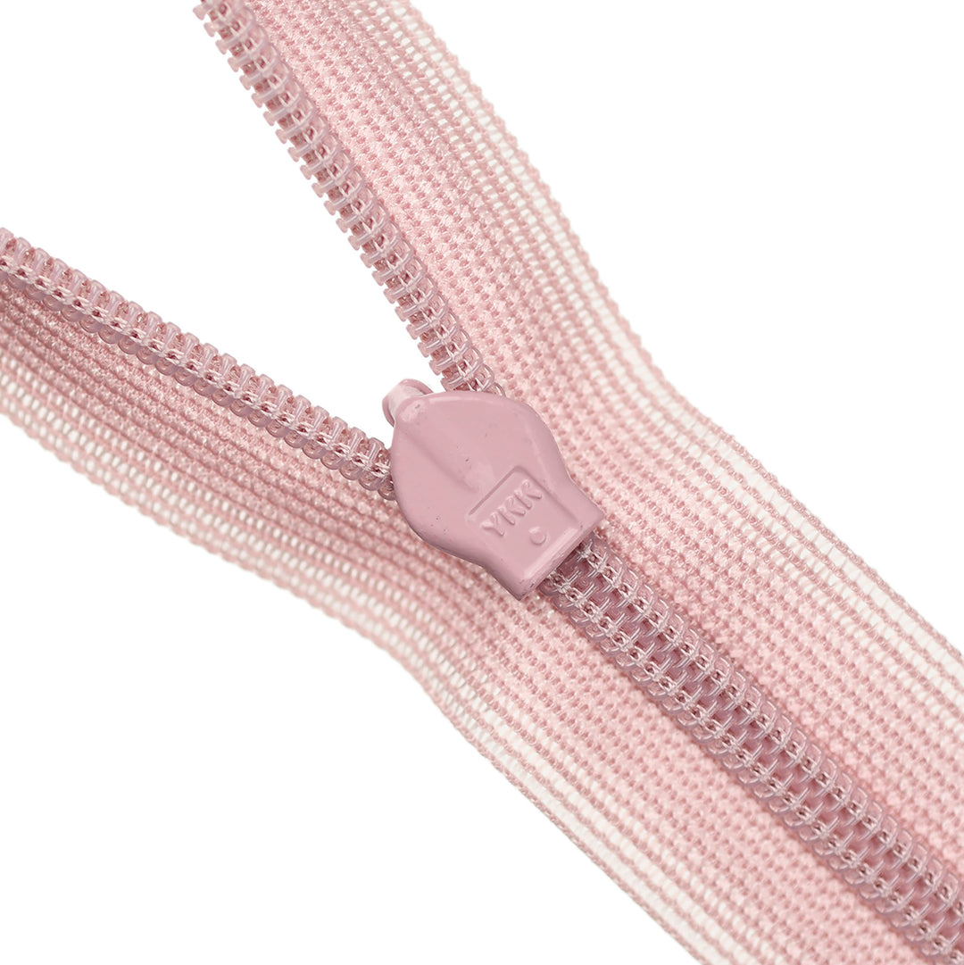 YKK INVISIBLE MESH ZIP COL 377 DUSTY PINK