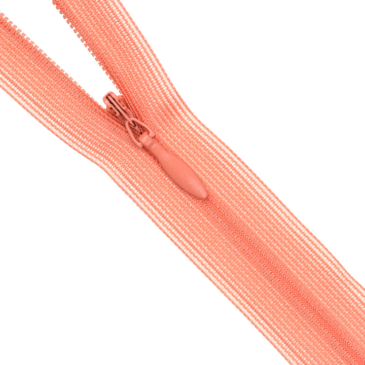 YKK INVISIBLE MESH ZIP COL 136 DEEP SALMON