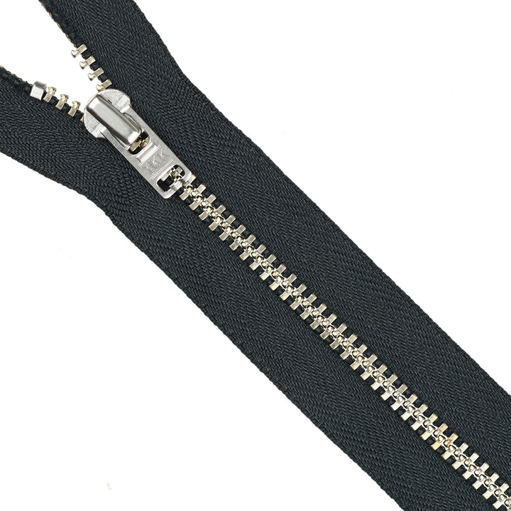 YKK METAL CLOSED-END ZIP NO.4.5 NICKEL COL 075 CHARCOAL