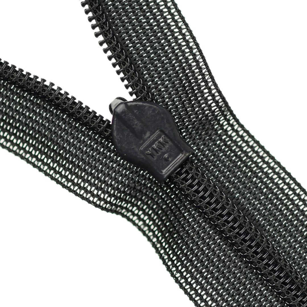 YKK INVISIBLE MESH ZIP COL 075 DARK ASH GREY
