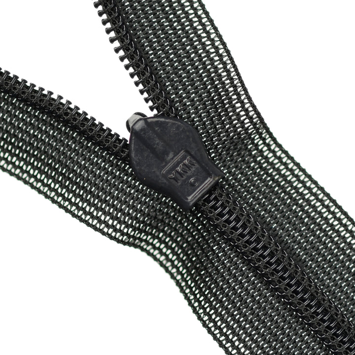 YKK INVISIBLE MESH ZIP COL 075 DARK ASH GREY
