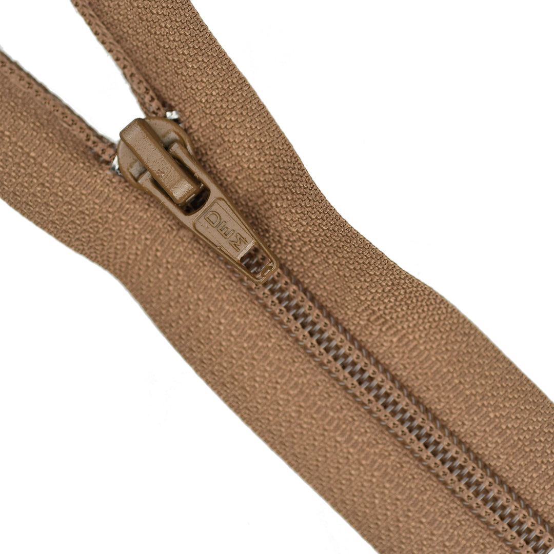 NYLON CLOSED-END NO.5 ZIP COL WALNUT
