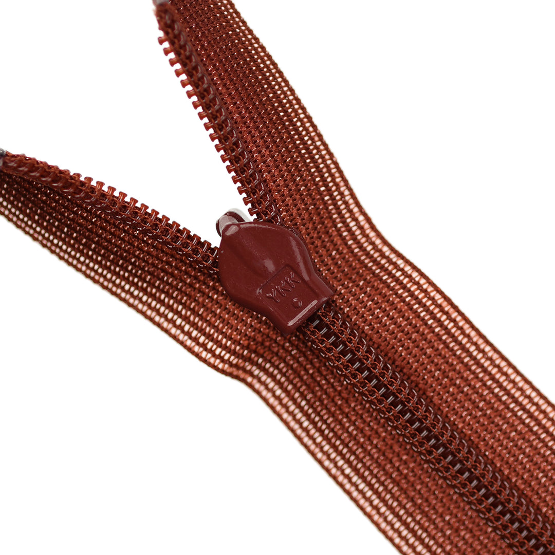 YKK INVISIBLE MESH ZIP COL 159 DARK RED ROSE