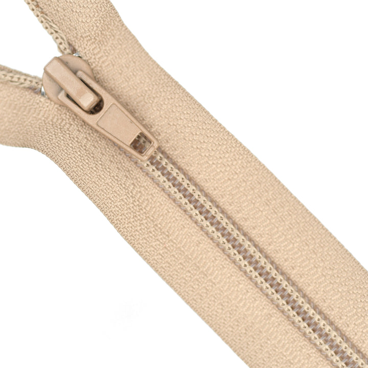 NYLON NO.5 OPEN-END TWO-WAY ZIP COL LIGHT BEIGE