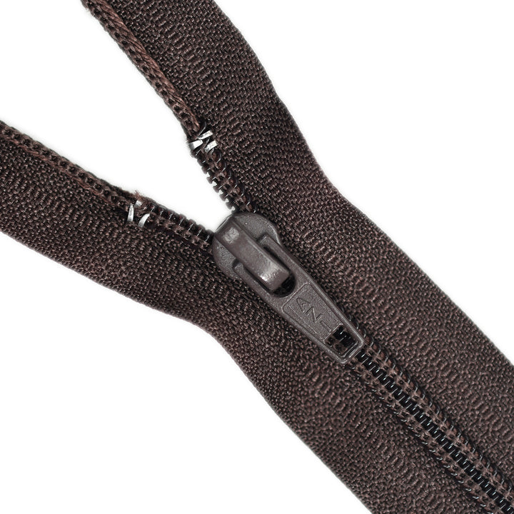 NYLON NO.5 OPEN-END TWO-WAY ZIP COL MAHOGANY