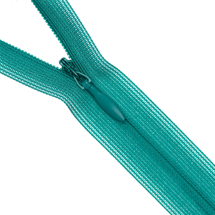 YKK INVISIBLE MESH ZIP COL 877 VIVID TEAL
