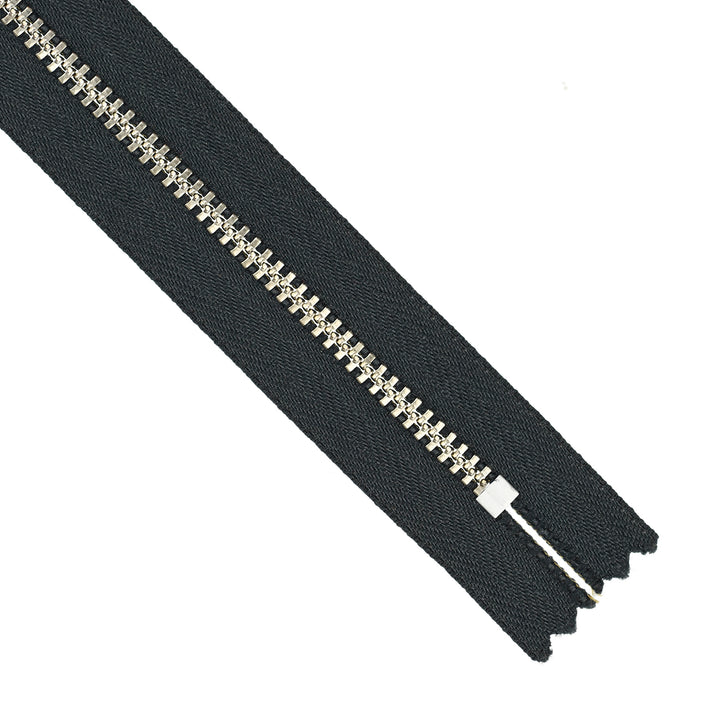YKK METAL CLOSED-END ZIP NO.4.5 NICKEL COL 075 CHARCOAL