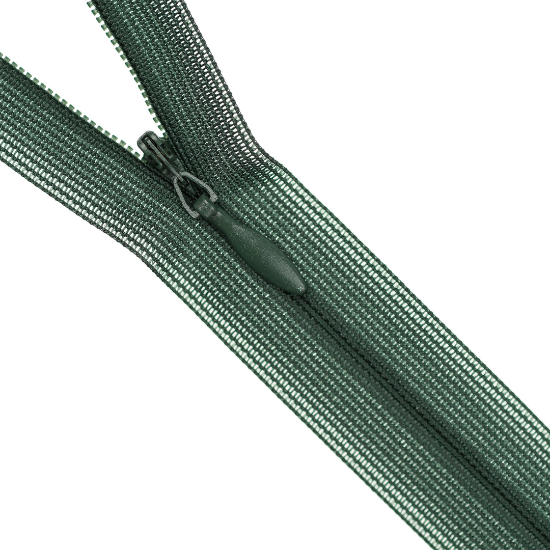 YKK INVISIBLE MESH ZIP COL 870 DARK PINE