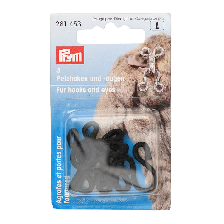 COVERED HOOK & EYE FASTENERS BLACK