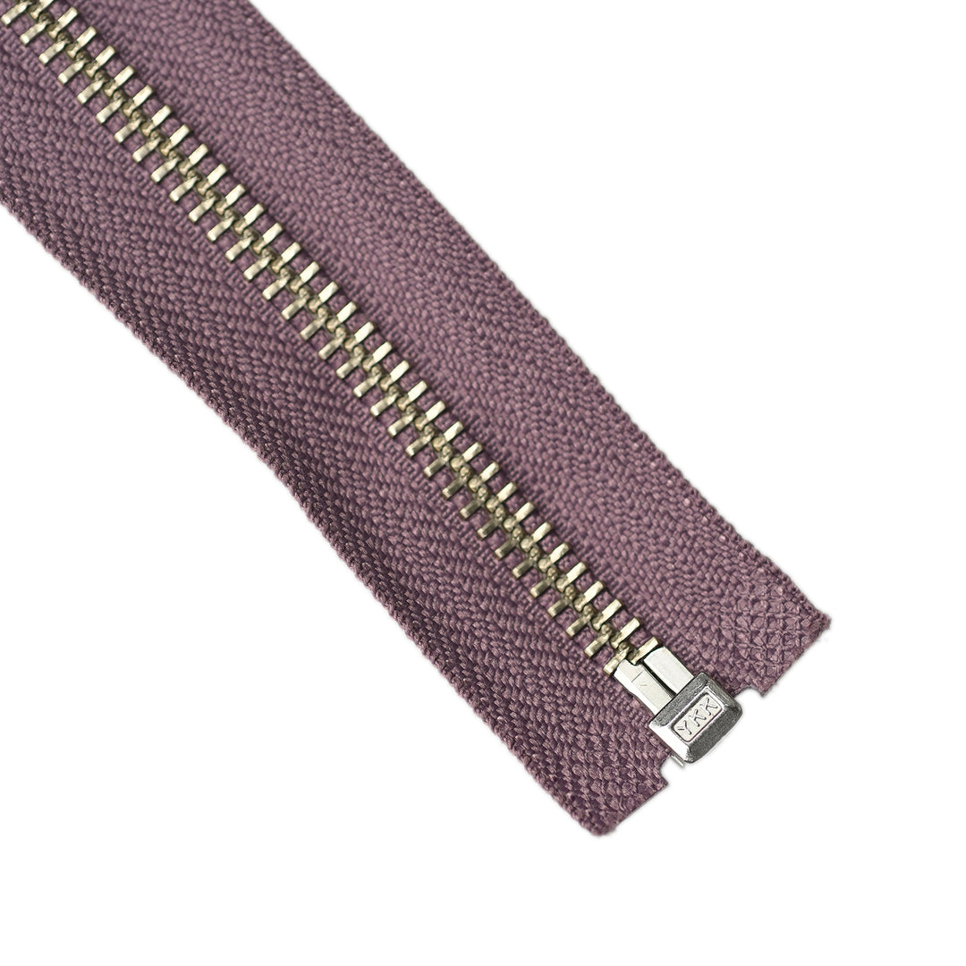 YKK METAL OPEN-END ZIP NO.5 NICKEL COL 206 DUSTY VIOLET