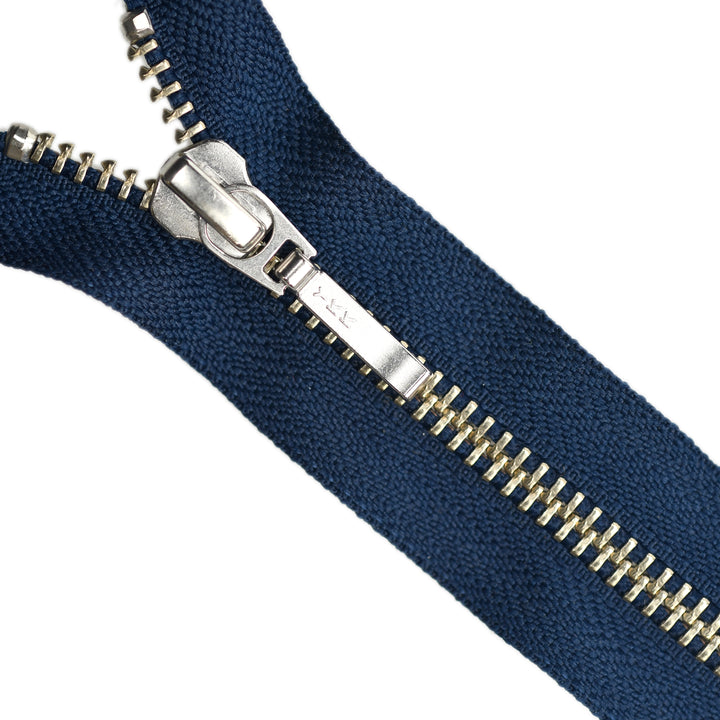 YKK METAL OPEN-END ZIP NO.5 NICKEL BOARD-PULL COL 919