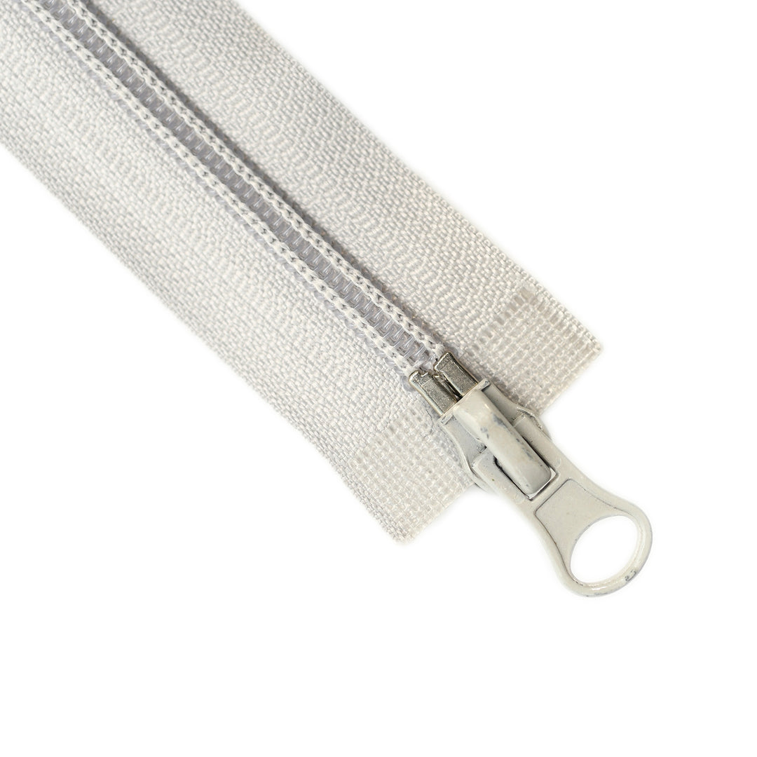 NYLON NO.5 OPEN-END TWO-WAY ZIP COL LIGHT GREY
