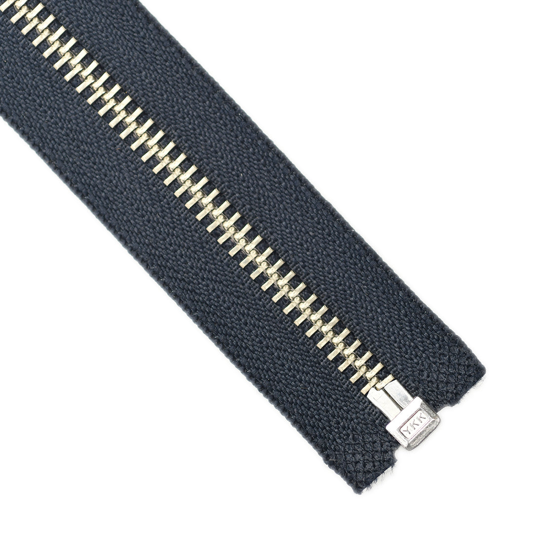 YKK METAL OPEN-END ZIP NO.5 NICKEL 233 DARK NAVY