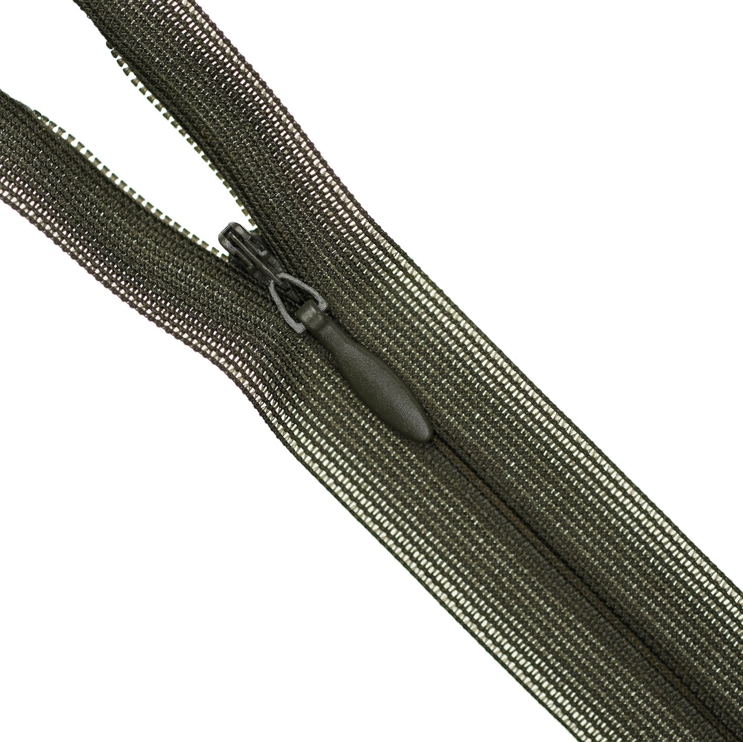 YKK INVISIBLE MESH ZIP COL 237 DARK JUNGLE GREEN