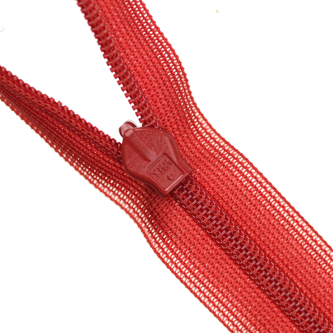YKK INVISIBLE MESH ZIP COL 059 BLOOD RED