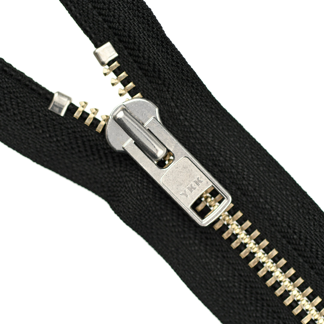 YKK METAL CLOSED-END ZIP NO.10 NICKEL COL 580 BLACK