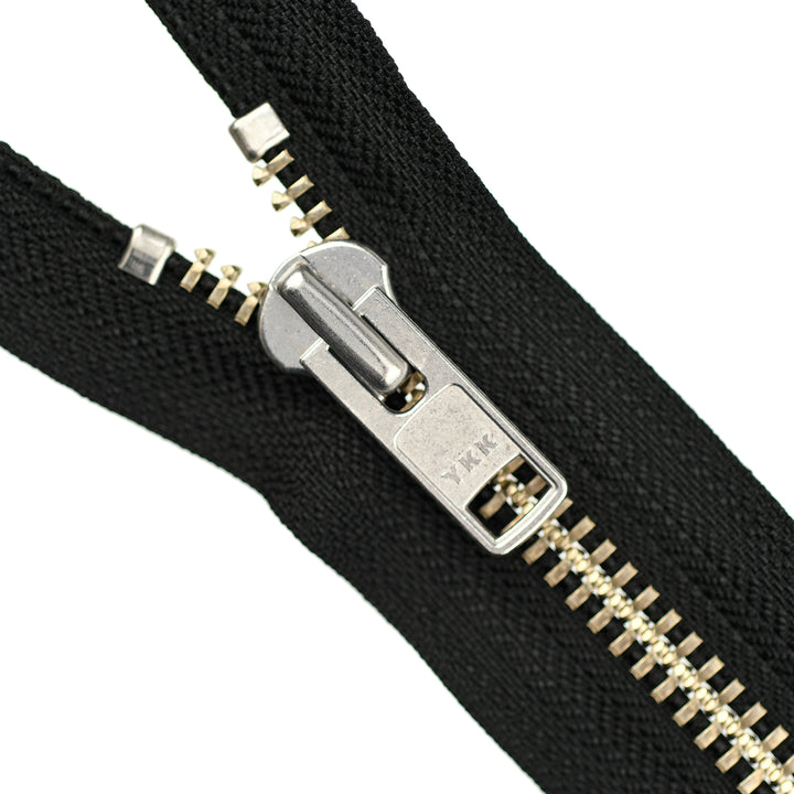 YKK METAL CLOSED-END ZIP NO.10 NICKEL COL 580 BLACK