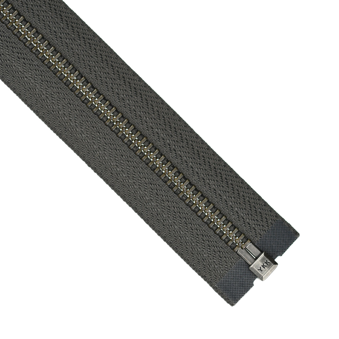 YKK METAL OPEN-END ZIP NO.5 ANTIQUE NICKEL COL 076