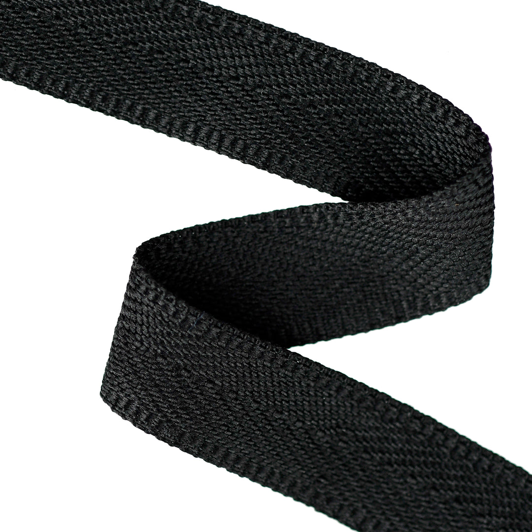 EXTRA-SOFT POLYESTER HERRINGBONE TAPE BLACK