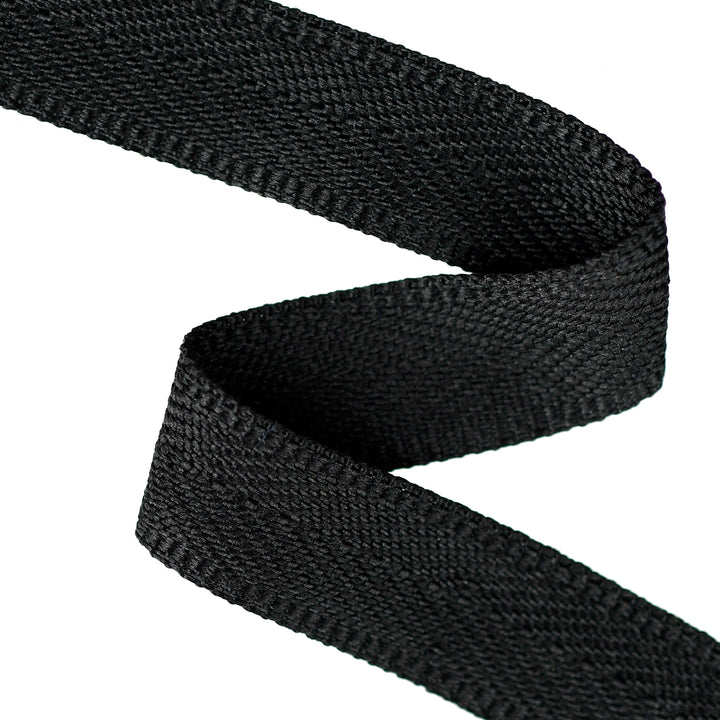 EXTRA-SOFT POLYESTER HERRINGBONE TAPE BLACK