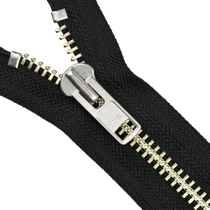 YKK METAL OPEN-END ZIP NO.10 NICKEL COL 580 BLACK