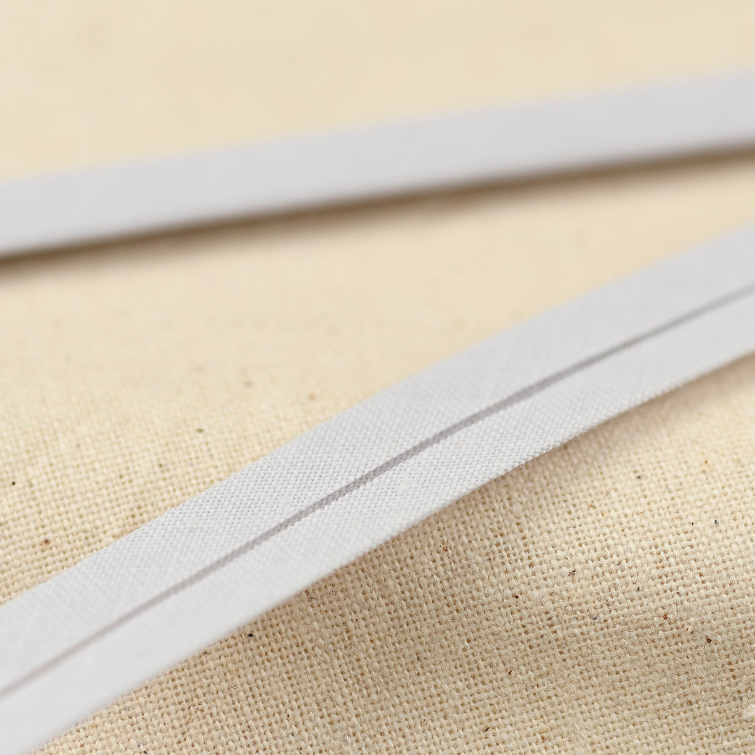 POLY-COTTON BIAS BINDING SILVER GREY