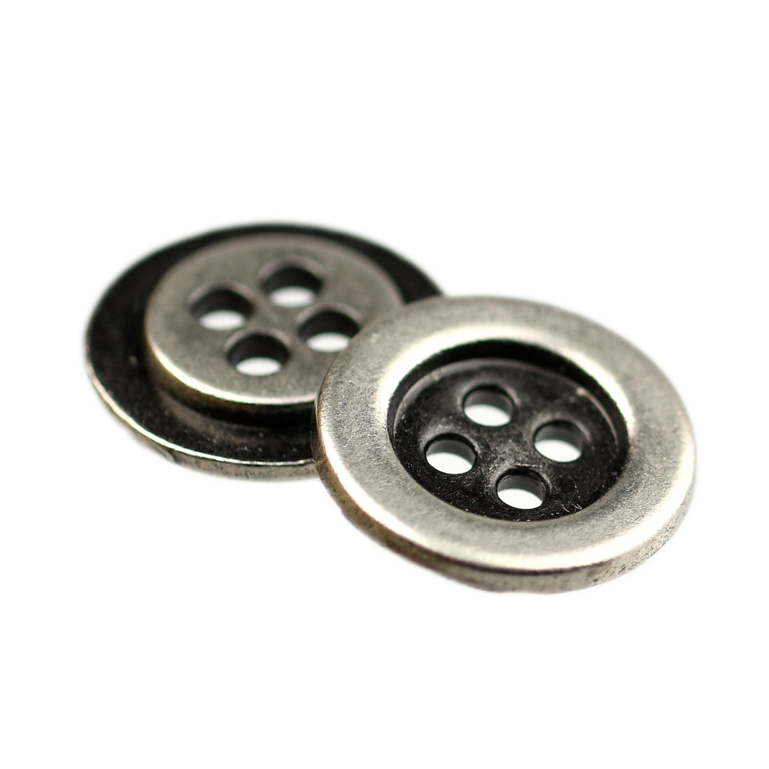Wide Rim Natural Button Metal Wide Rim Button with High Shine Pewter – JackStock Haberdashery