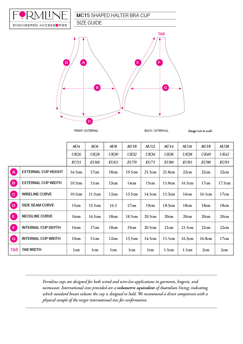 STYLE MC15 SHAPED HALTER BRA CUP WHITE