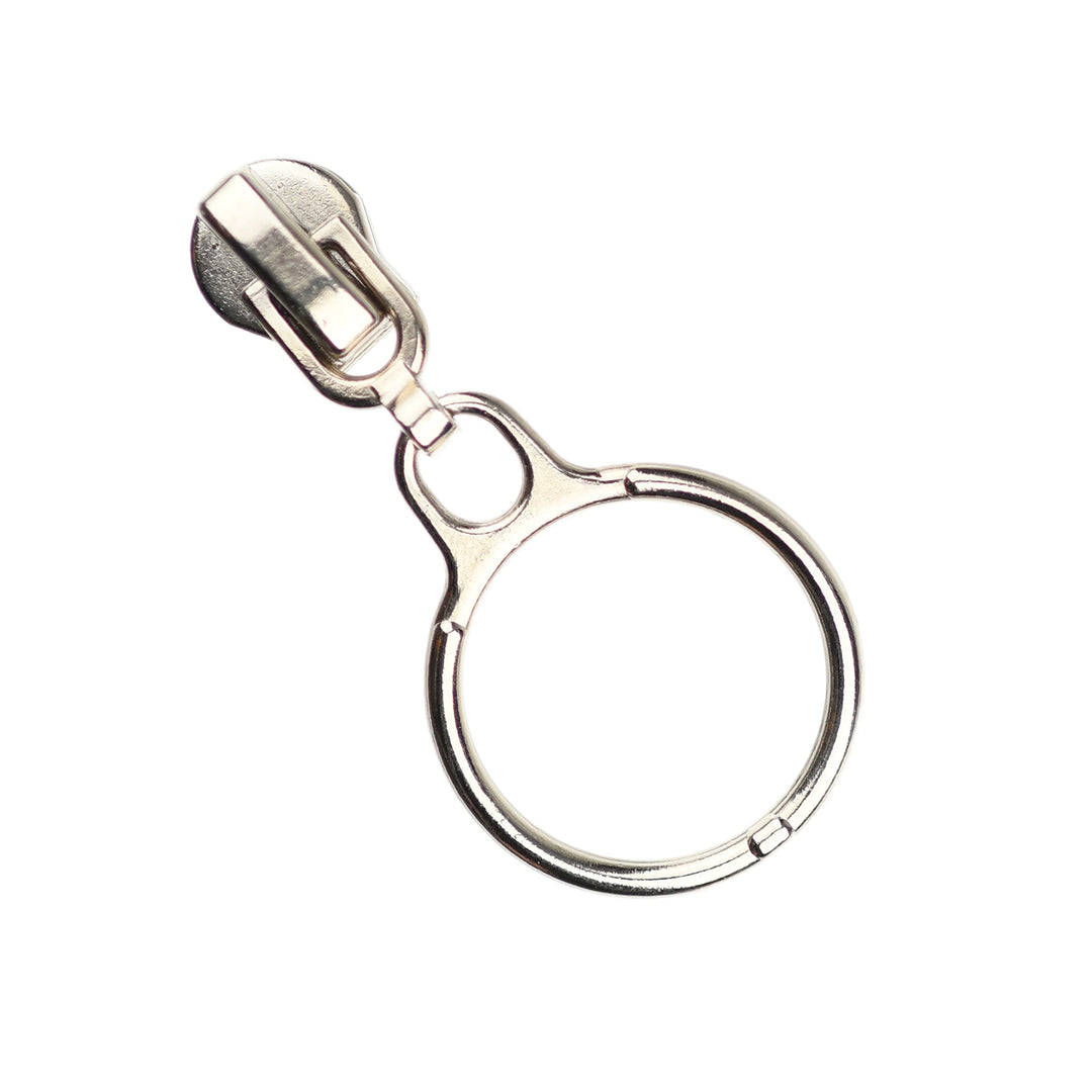 18MM RING-PULL SLIDER FOR YKK METAL ZIPS -  NICKEL