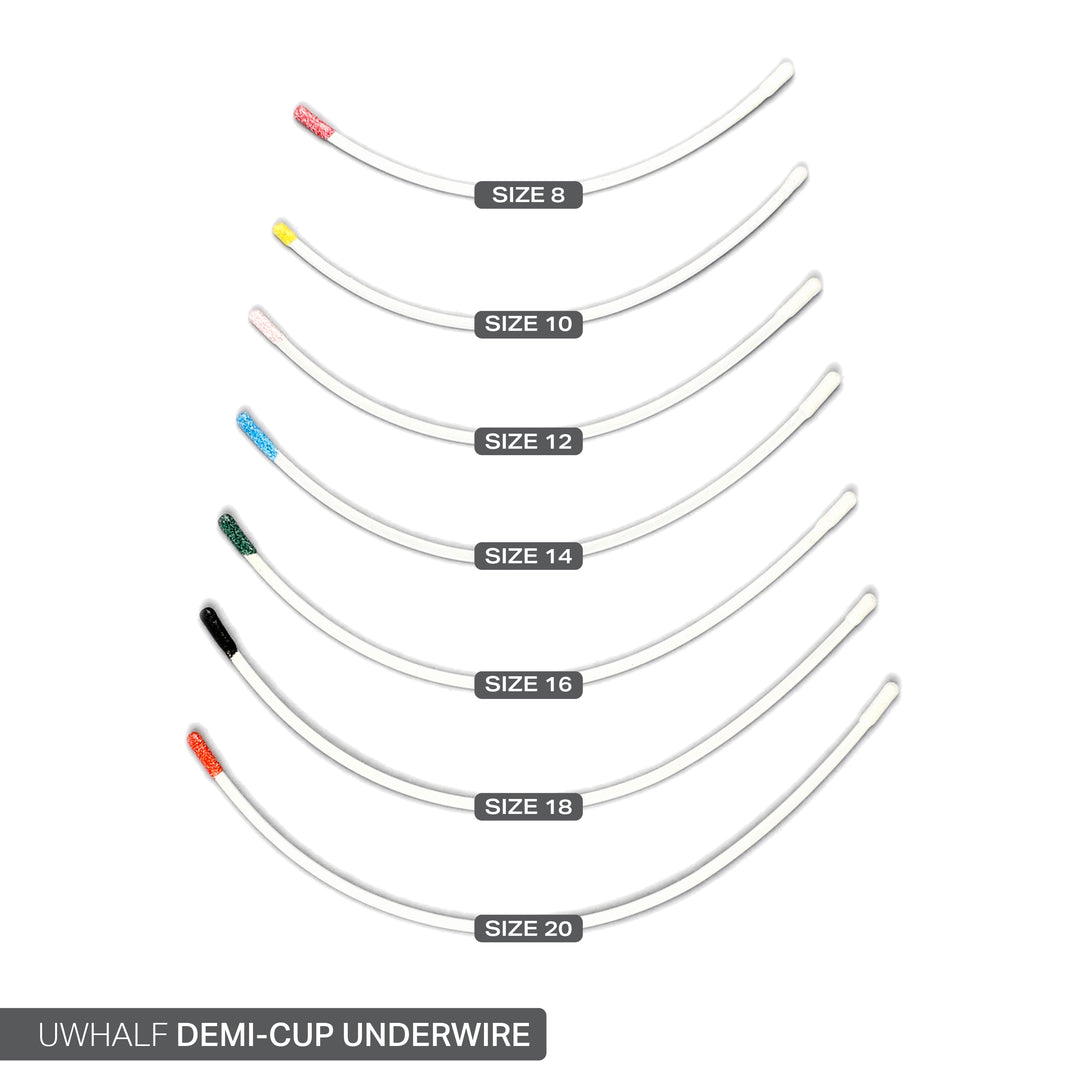 STYLE UWH DEMI-TYPE COATED BRA UNDERWIRES