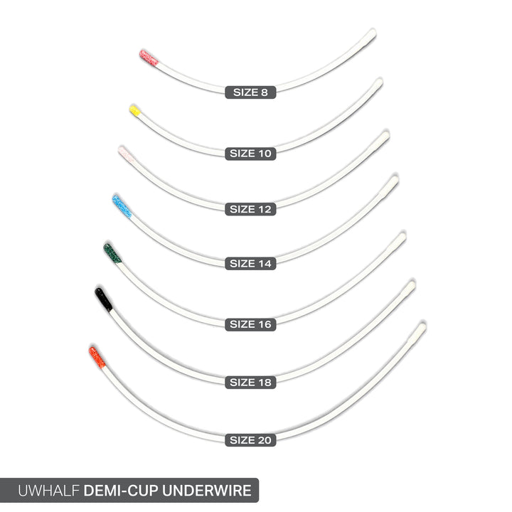 STYLE UWH DEMI-TYPE COATED BRA UNDERWIRES