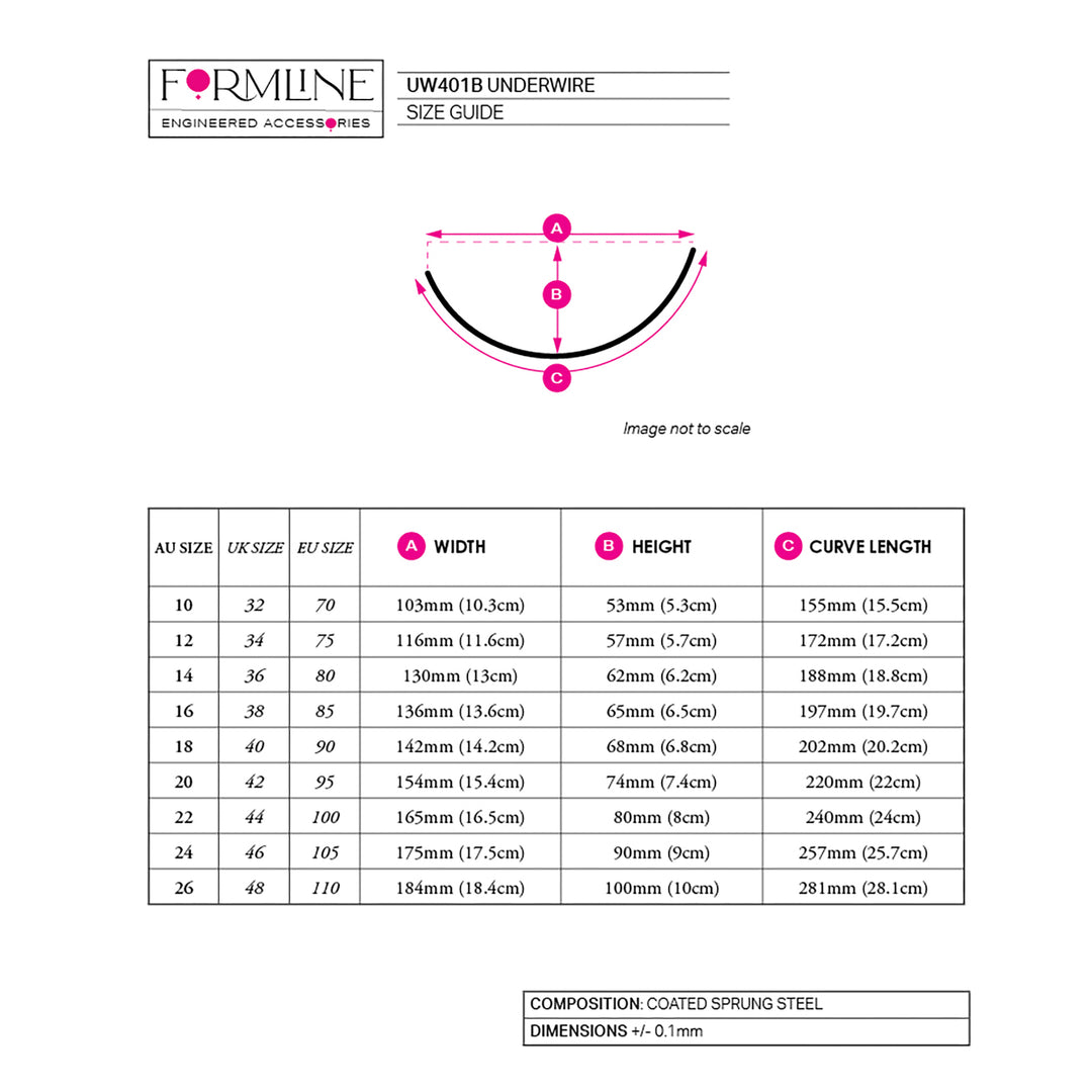 STYLE UW401 COATED UNDERWIRE 'B'