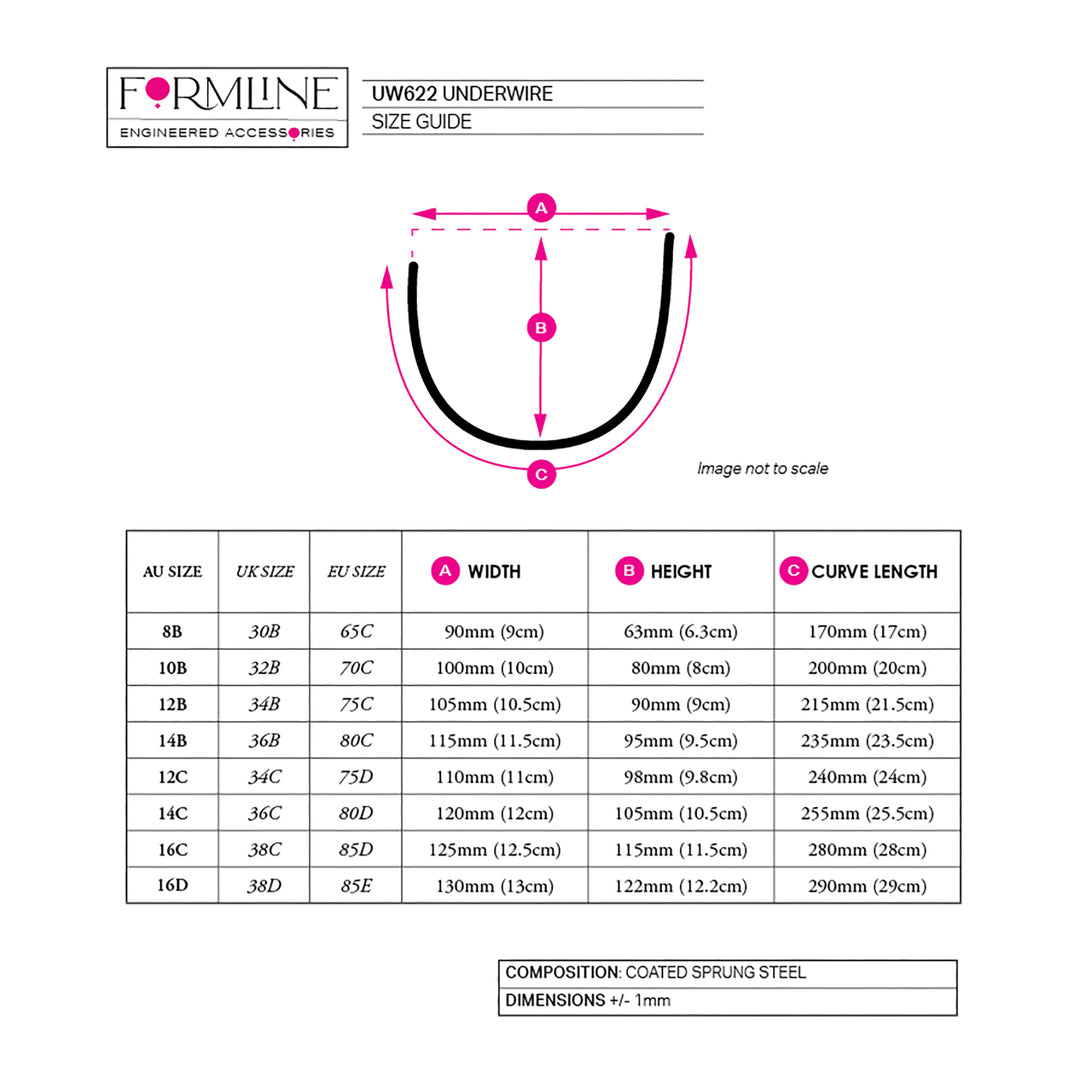 STYLE UW622 COATED MATERNITY & NURSING BRA UNDERWIRES