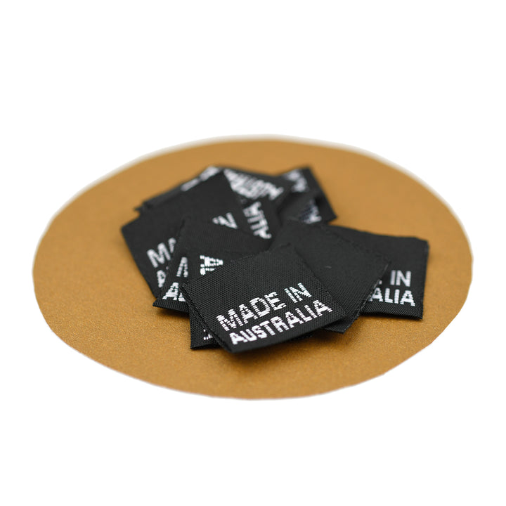 WOVEN SIZE LABEL SIZE 'MADE IN AUSTRALIA'