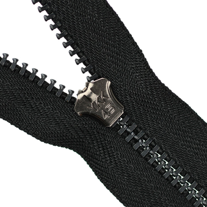 YKK JEAN ZIP NO.4.5 BLACK OXY & ANTIQUE NICKEL SLIDER COL 580 BLACK