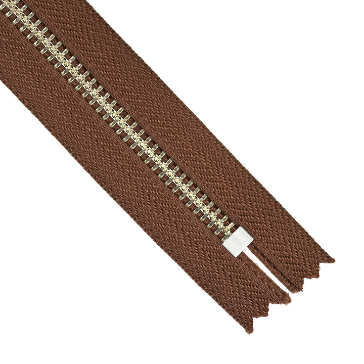 YKK JEAN ZIP NO.5 NICKEL COL 568 WALNUT