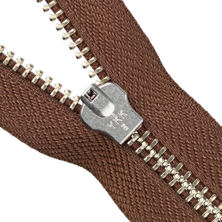 YKK JEAN ZIP NO.5 NICKEL COL 568 WALNUT